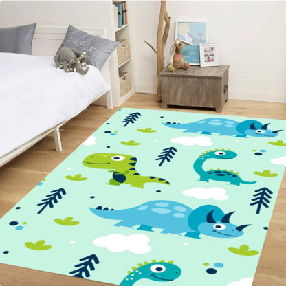 Kids Rug Dinosaur Decor Washable