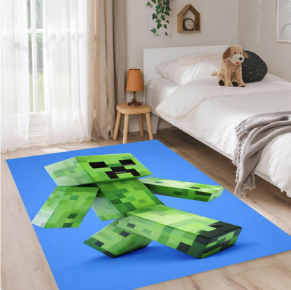 Pixel Green Monster Kids Gamer Rug