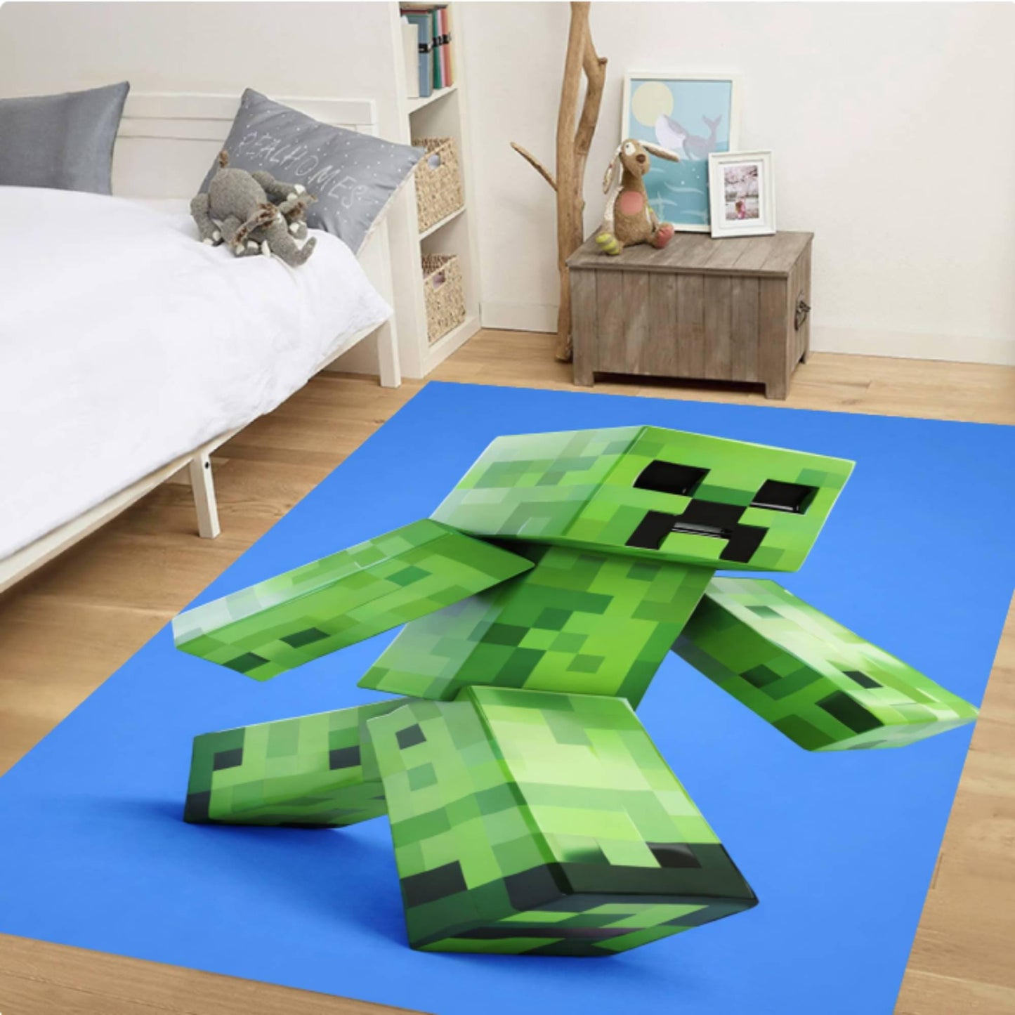 Pixel Green Monster Kids Gamer Rug