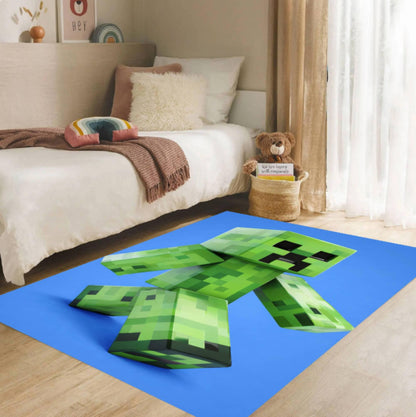 Pixel Green Monster Kids Gamer Rug