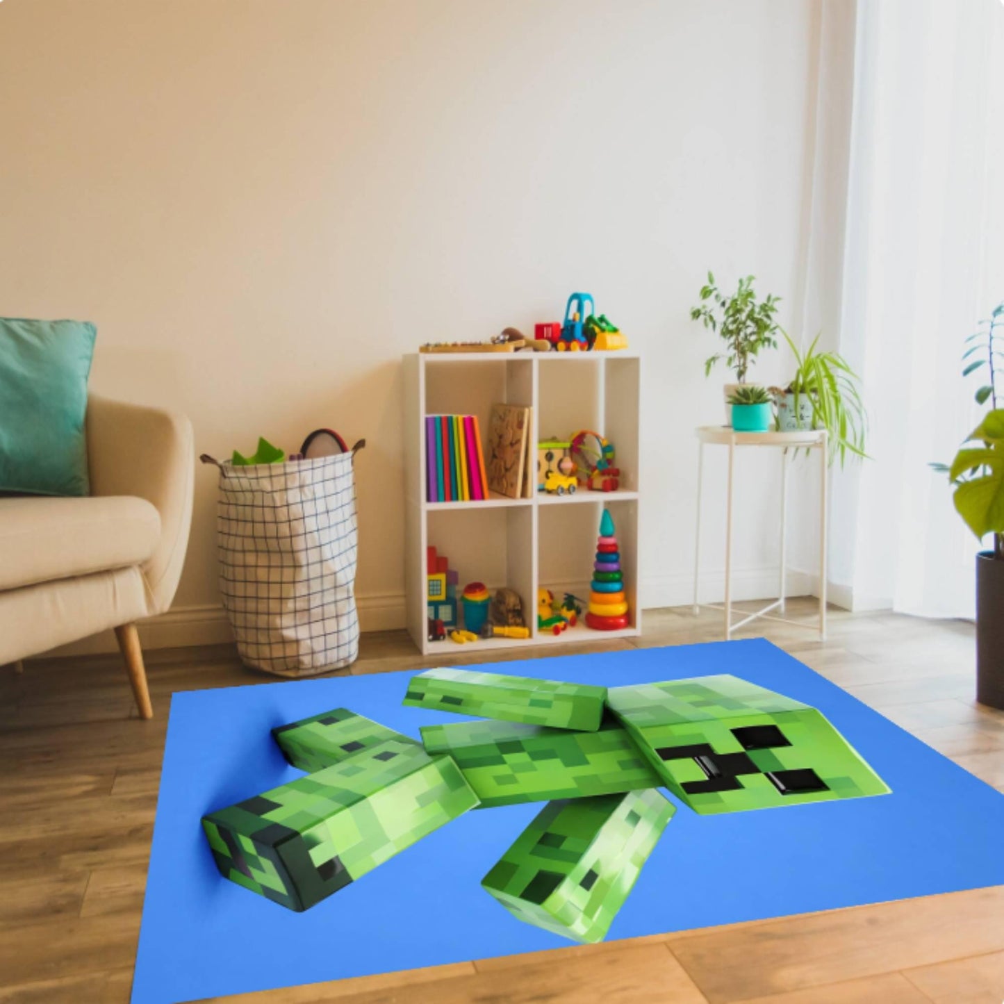 Pixel Green Monster Kids Gamer Rug