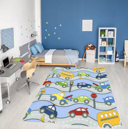 Kids Road Map Play Mat Rug – Traffic City Car Track