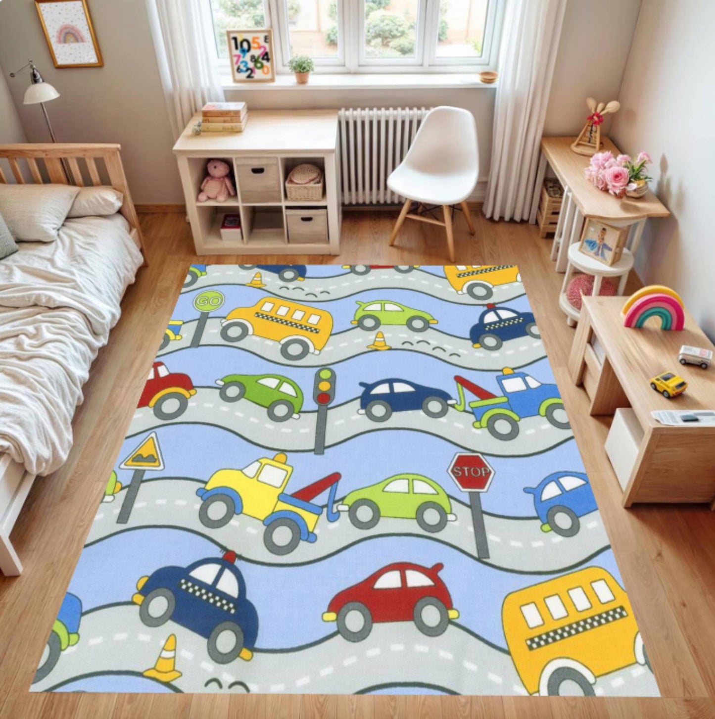Kids Road Map Play Mat Rug – Traffic City Car Track