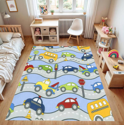 Kids Road Map Play Mat Rug – Traffic City Car Track