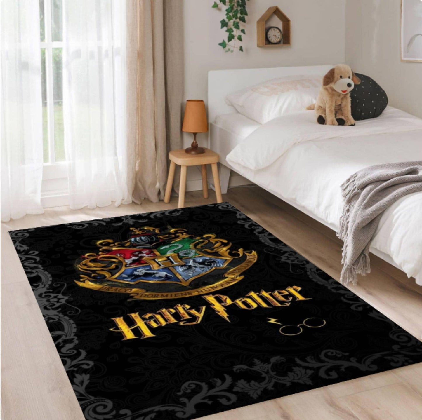 Wizard Crest Decor Fantasy Magical Room Rug Kids Room