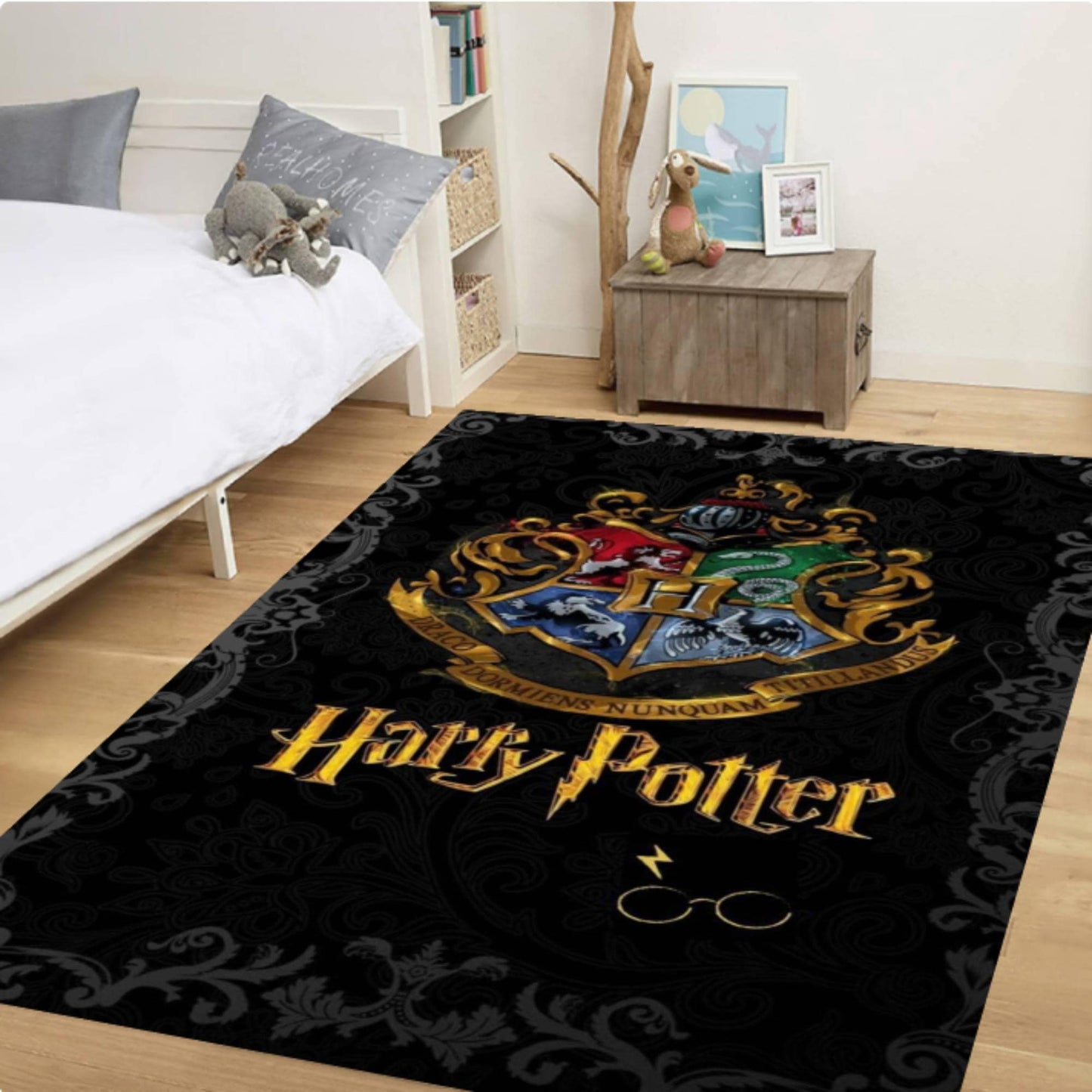 Wizard Crest Decor Fantasy Magical Room Rug Kids Room