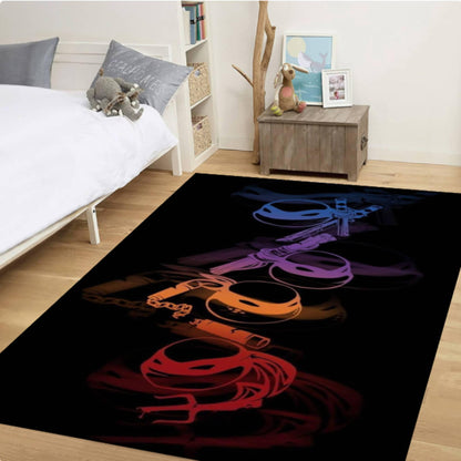 Dark Turtle Gamer Kids Rug - Washable Playroom & Game Room Decor Rug