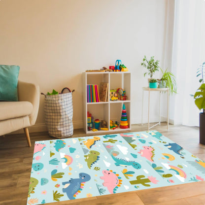 Dinosaur Cartoon Dino Playroom Kids Rug Washable Non-slip