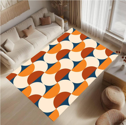 Mid-Century Modern Geometric Area Rug – Retro Abstract Colorful