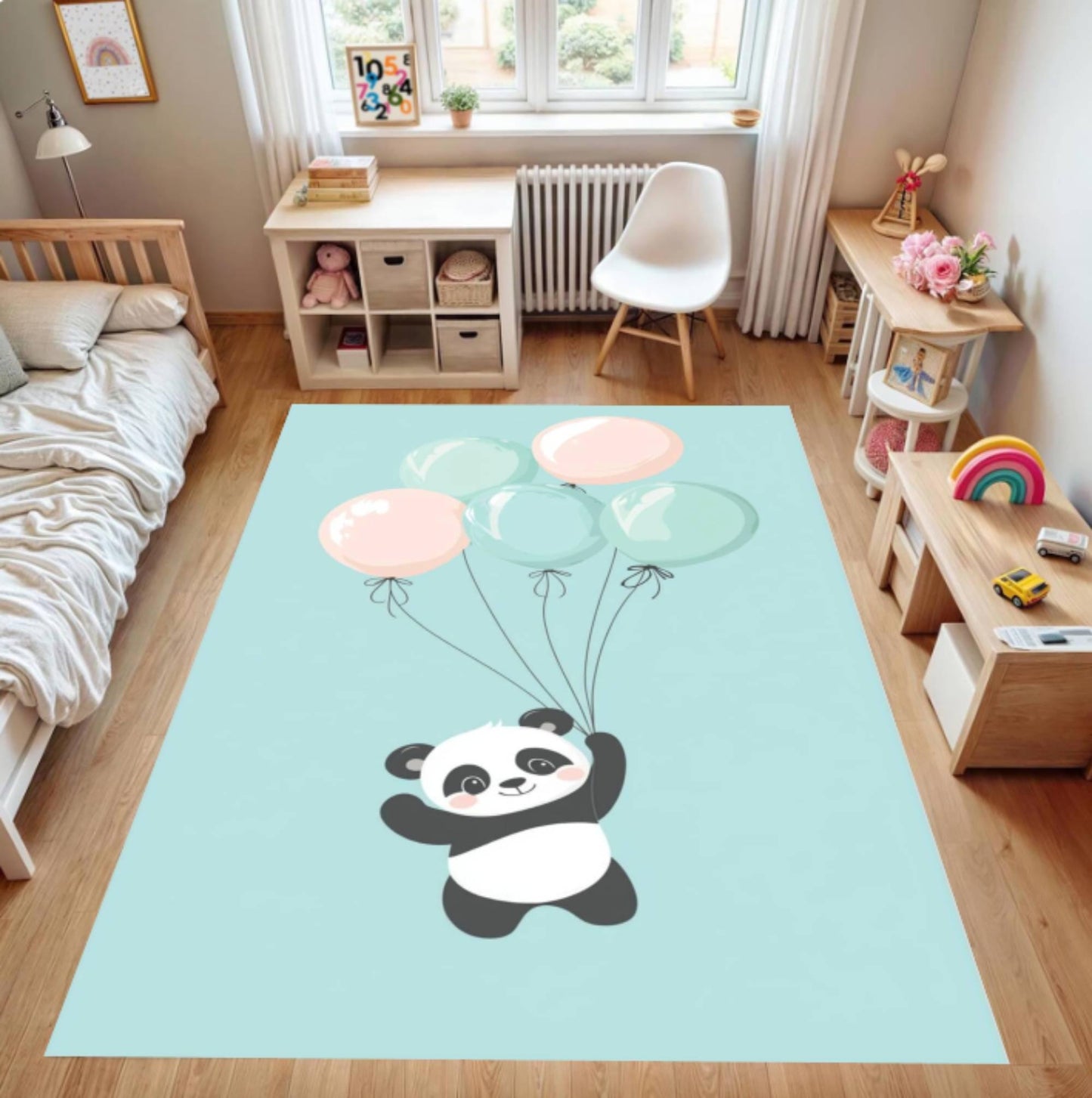 Cute Panda Kids Rug Rug Decor Kids Room Cartoon Animal