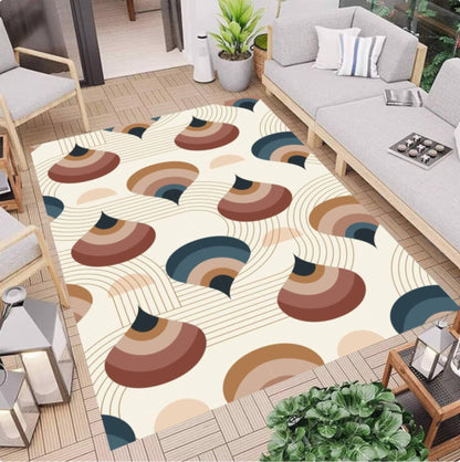 Modern Abstract Rug Retro Geometric Floor Decor Living Room Rug