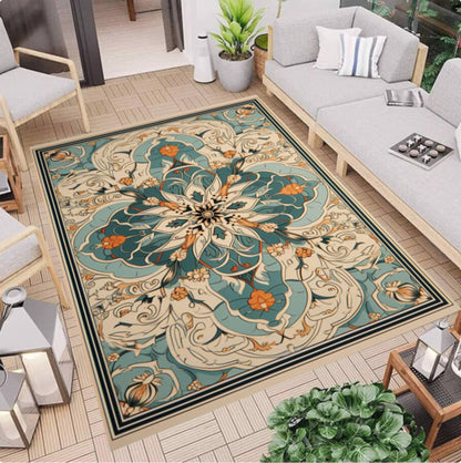 Vintage Boho Mandala Floral Rug - Washable Non-Slip Area Rug