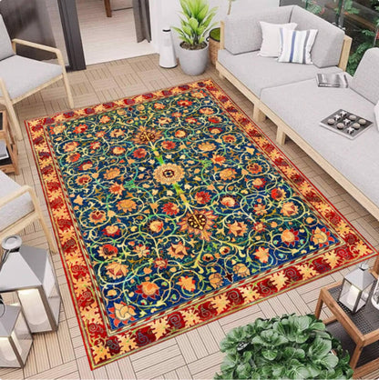 William Morris Holland Park Rug - Burgundy Red Vintage Gothic Floral Rug