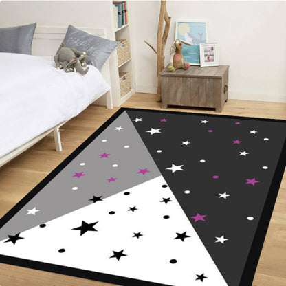 Modern Star Pattern Kids Rug - Washable Non-Slip Kids' Room Rug