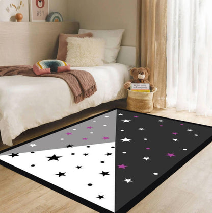 Modern Star Pattern Kids Rug - Washable Non-Slip Kids' Room Rug