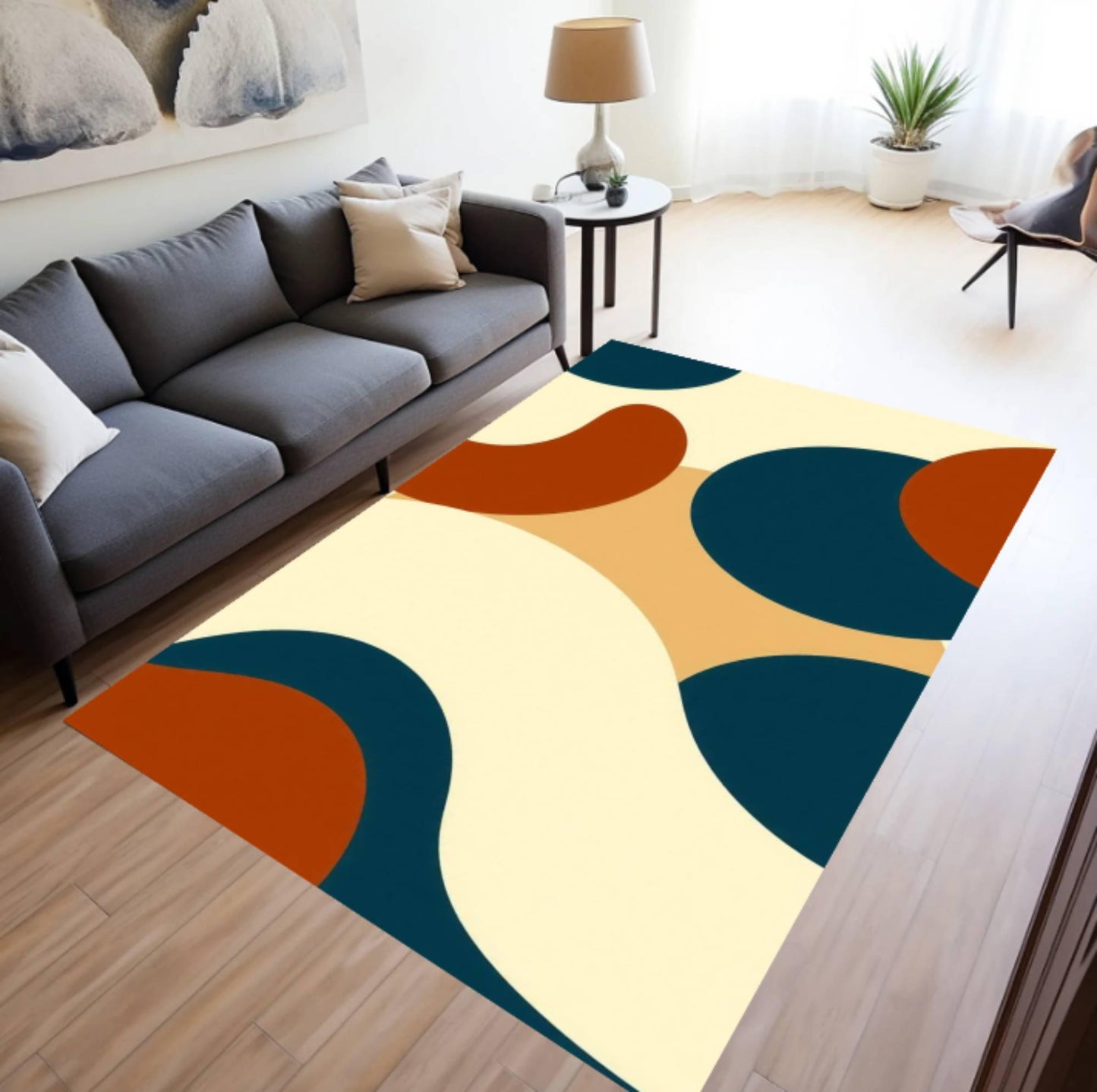 Mid-Century Modern Abstract Organic Rug - Mid-Century Area Rug