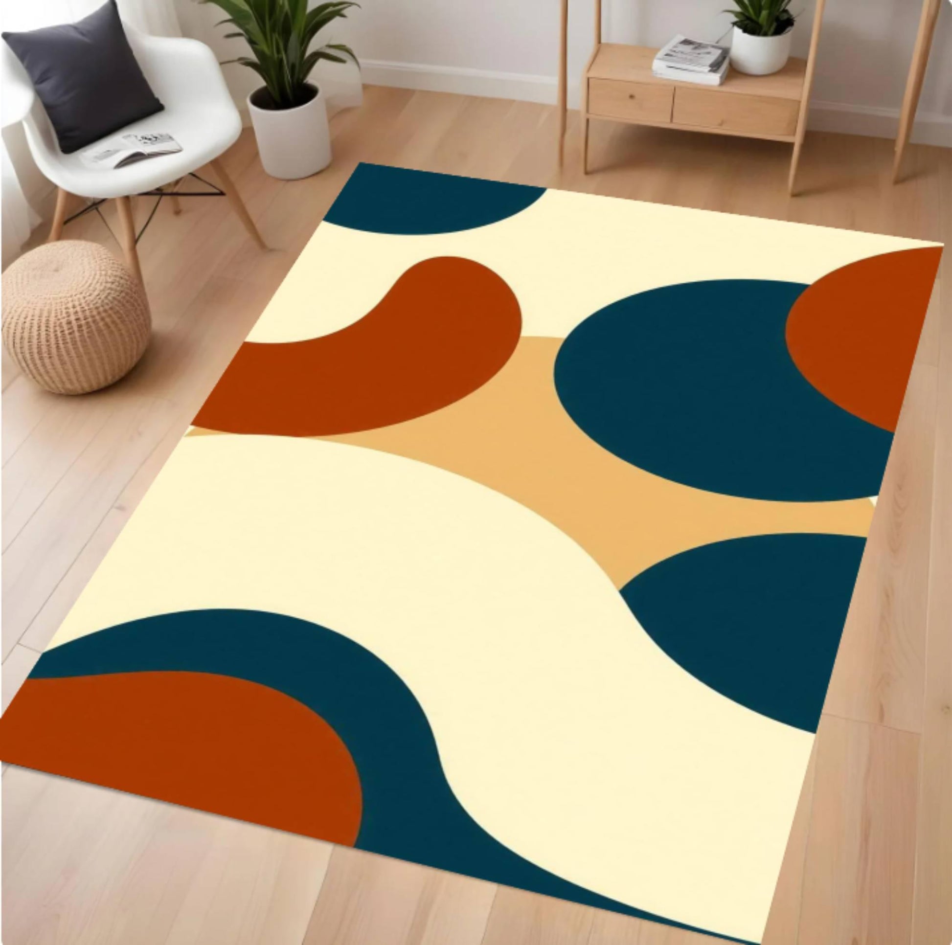 Mid-Century Modern Abstract Organic Rug - Mid-Century Area Rug