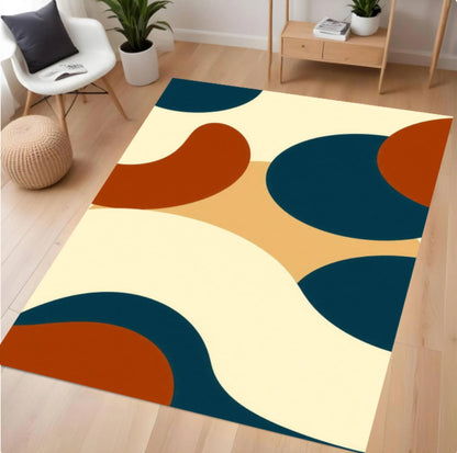 Mid-Century Modern Abstract Organic Rug - Mid-Century Area Rug