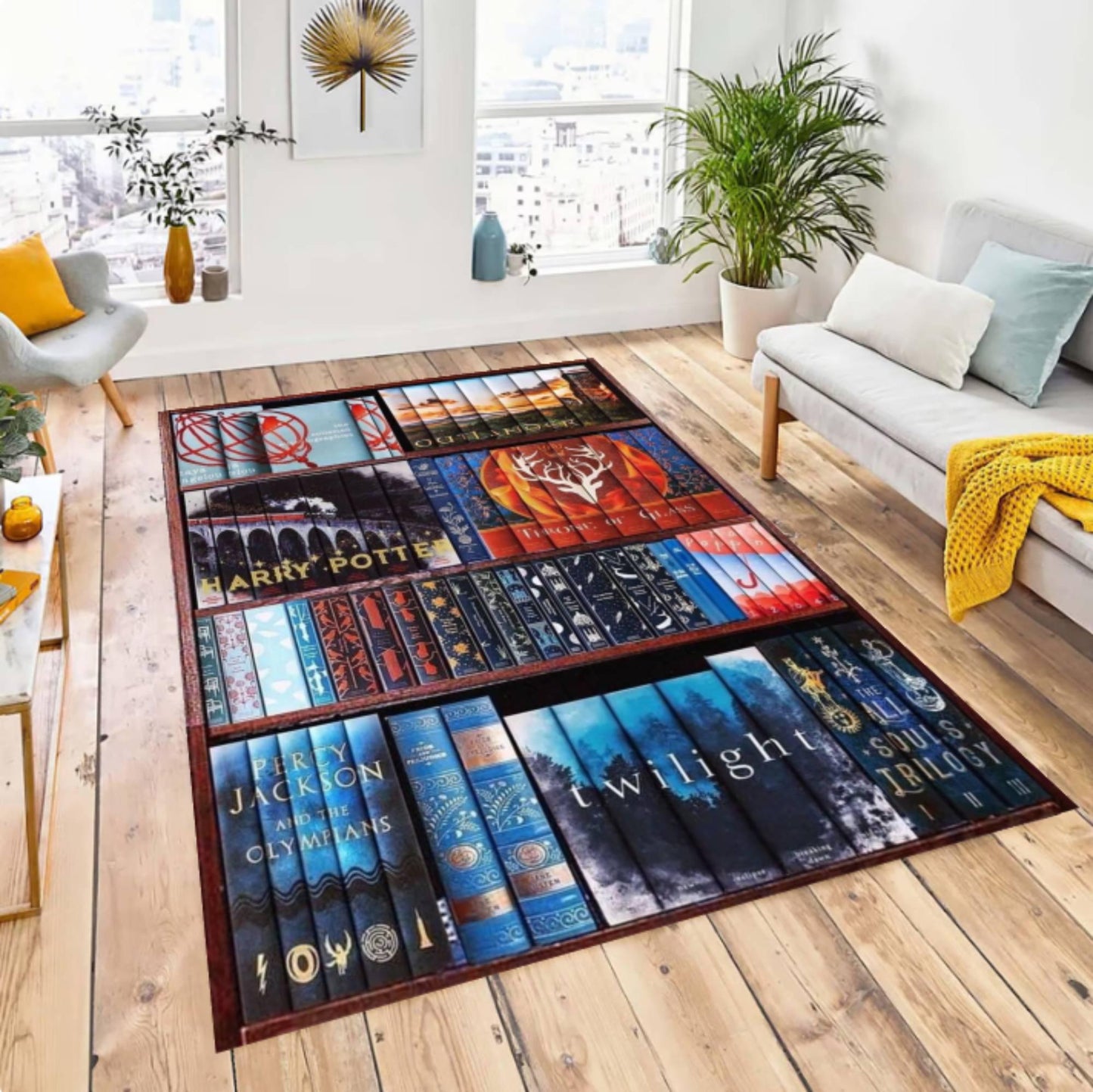 Fantasy Bookshelf Washable Non-slip Rug