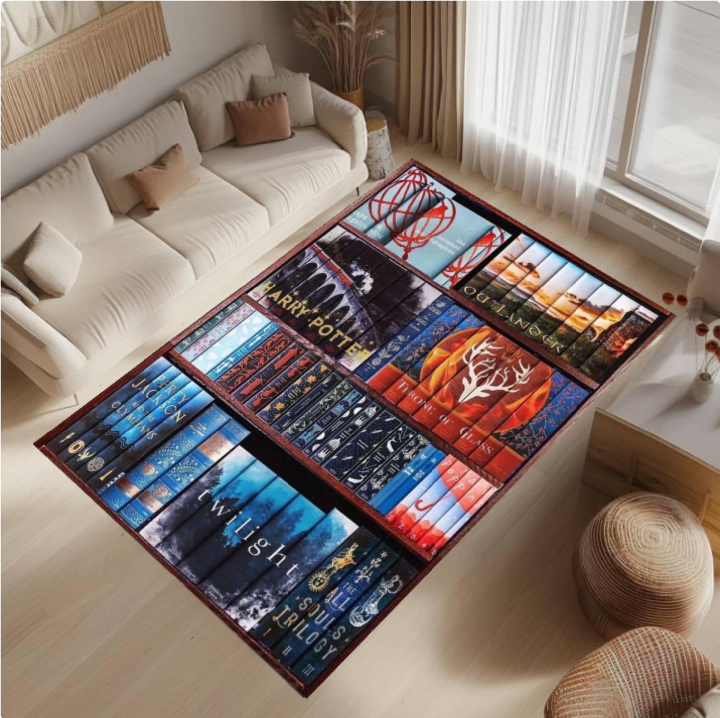 Fantasy Bookshelf Washable Non-slip Rug