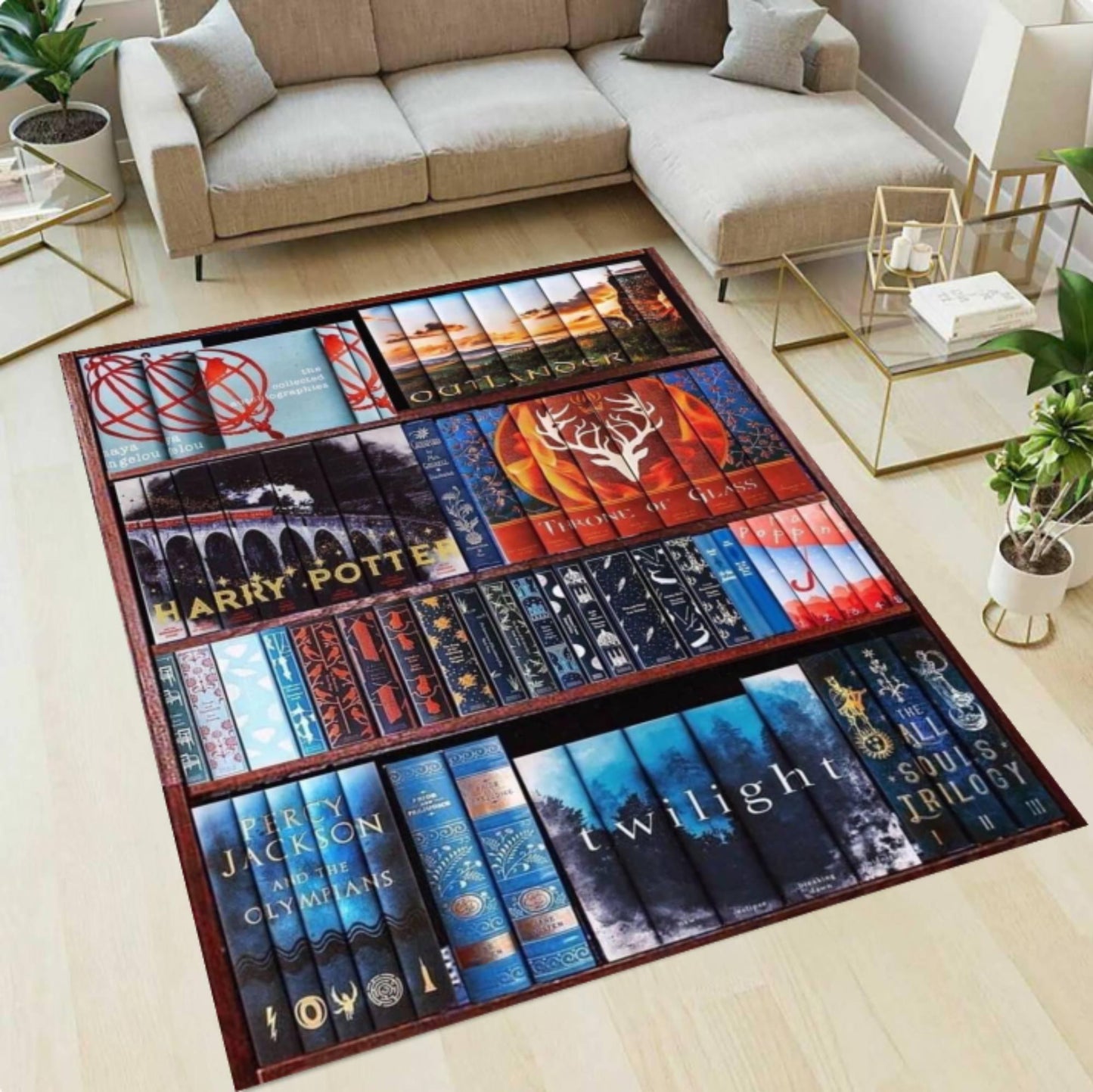 Fantasy Bookshelf Washable Non-slip Rug