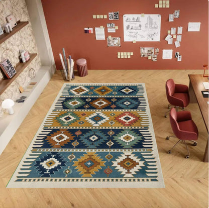Boho Geometric Rug Washable Southwestern Tribal Rug
