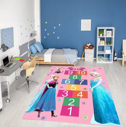 Princess Hopscotch - Washable Nursery & Kids' Room Rug