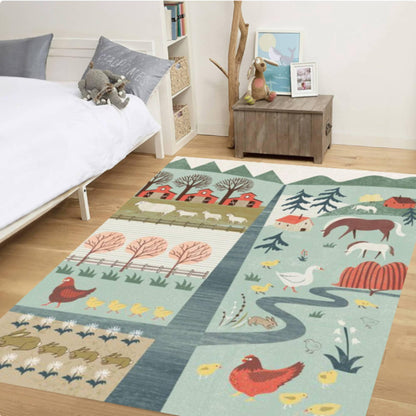 Rug Farm for Kids Washable Rug Playroom Decor