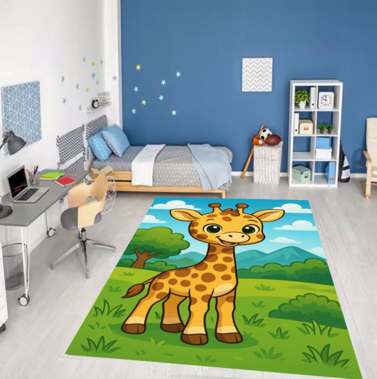 Washable Giraffe Decor Rug for Kids Room
