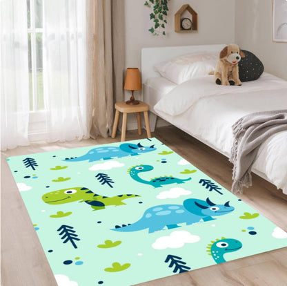 Kids Rug Dinosaur Decor Washable