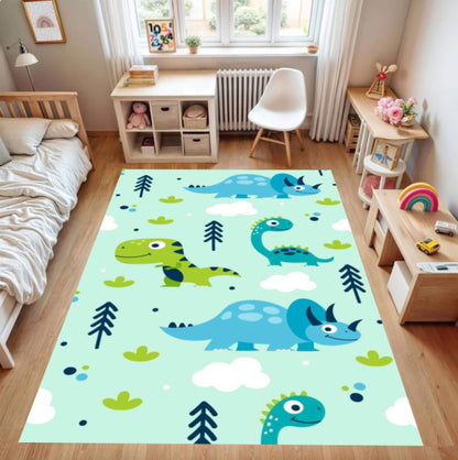 Kids Rug Dinosaur Decor Washable