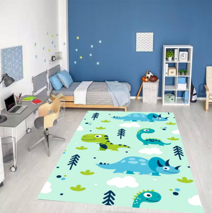 Kids Rug Dinosaur Decor Washable