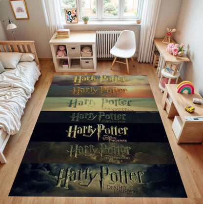 Wizard Movie Collage Fantasy Area Rug