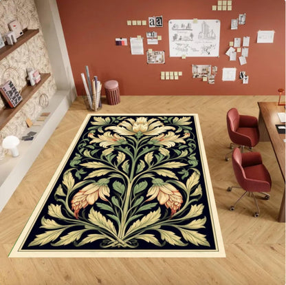 William Morris Flower Garden Rug Arts Crafts Style