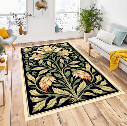 William Morris Flower Garden Rug Arts Crafts Style