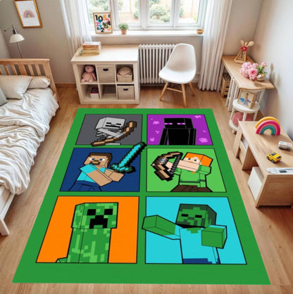 Pixel Game for Kids Washable Rug for Gamers