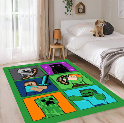 Pixel Game for Kids Washable Rug for Gamers