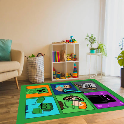 Pixel Game for Kids Washable Rug for Gamers