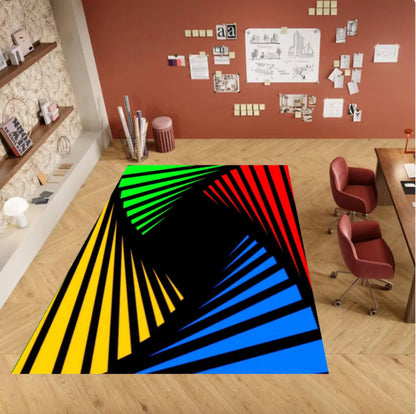 Modern Geometric Colorful Area Rug – Abstract Color Block