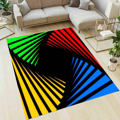 Modern Geometric Colorful Area Rug – Abstract Color Block