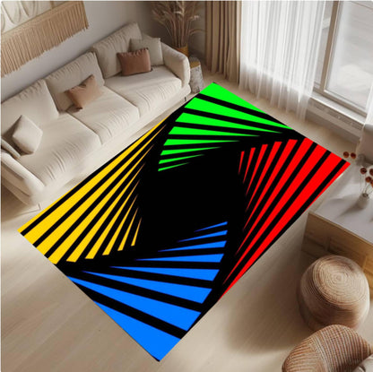 Modern Geometric Colorful Area Rug – Abstract Color Block