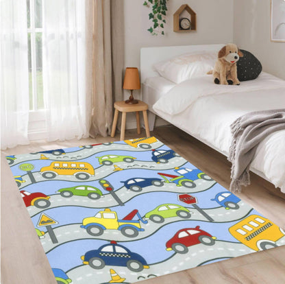 Kids Road Map Play Mat Rug – Traffic City Car Track