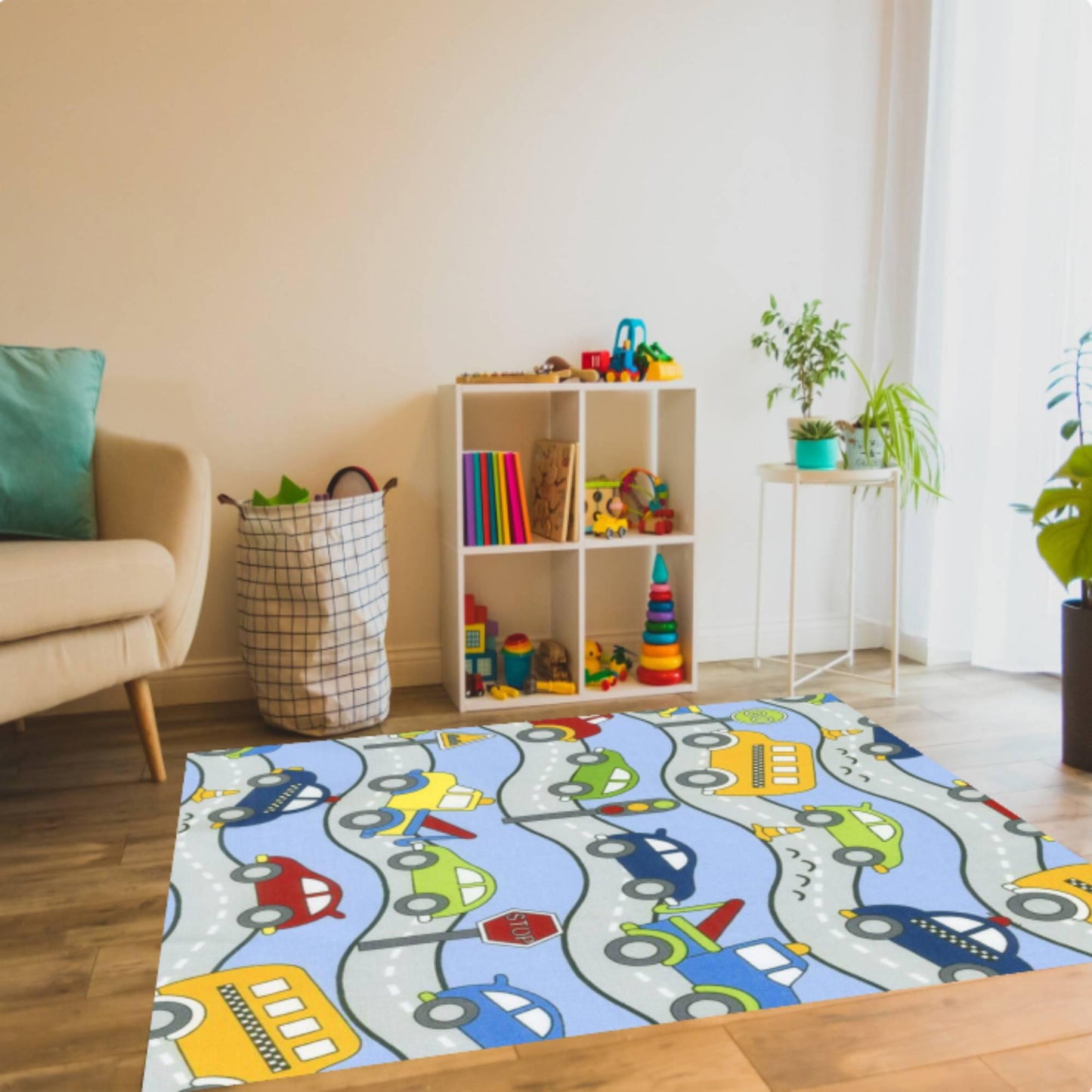 Kids Road Map Play Mat Rug – Traffic City Car Track