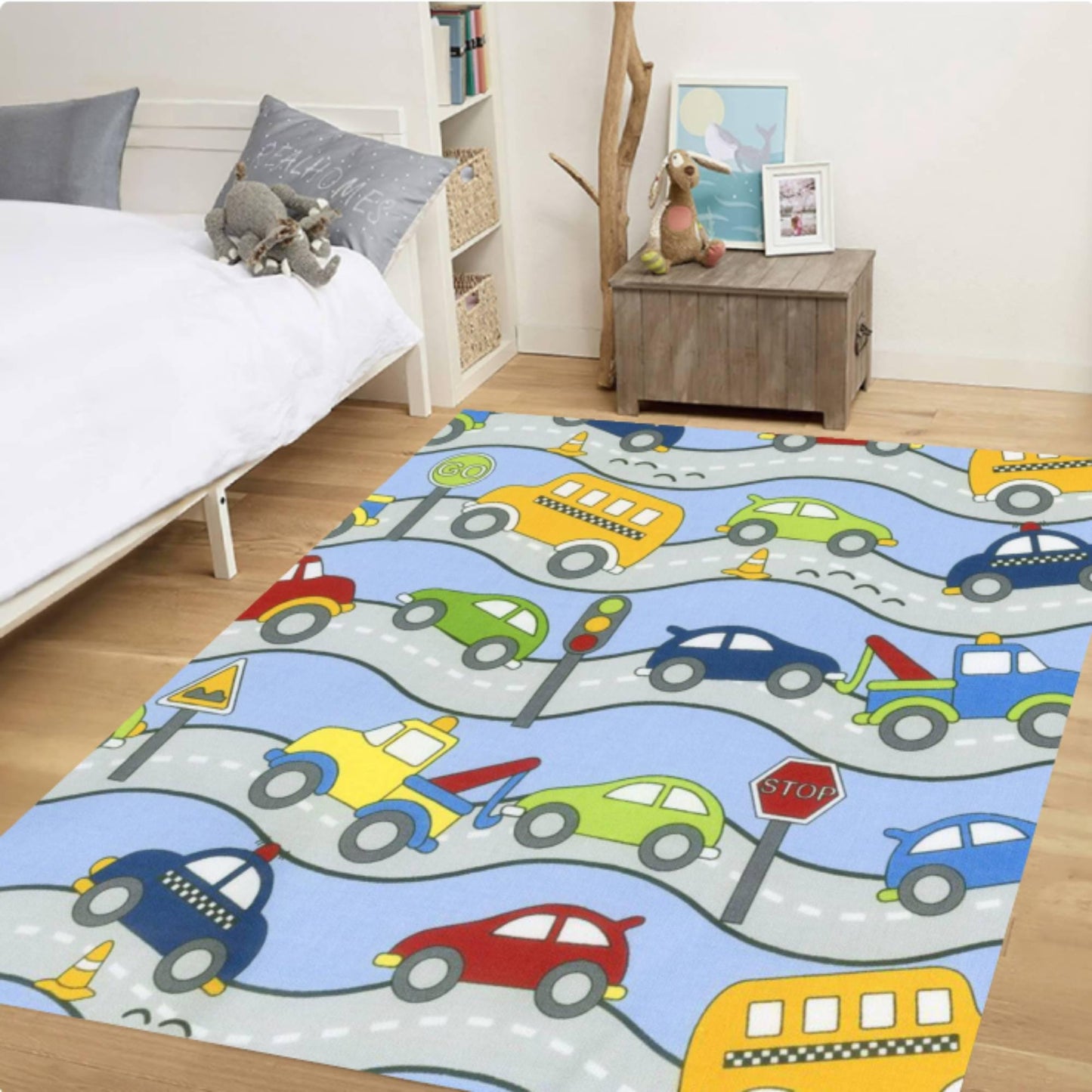 Kids Road Map Play Mat Rug – Traffic City Car Track