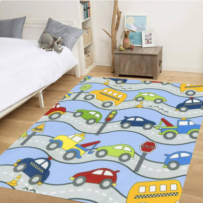 Kids Road Map Play Mat Rug – Traffic City Car Track