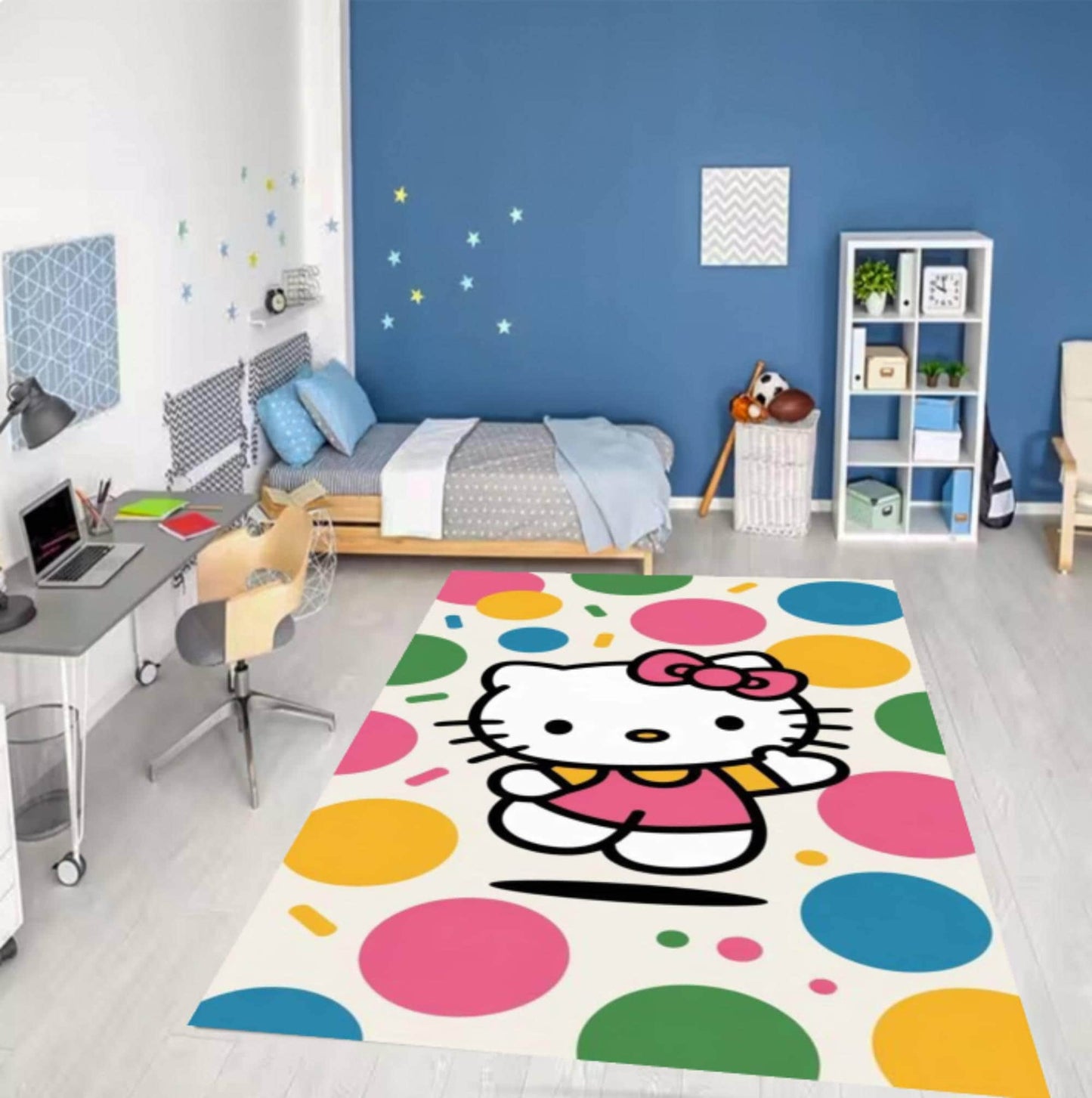 Kitty Kids Playroom Nursery Rug Washable