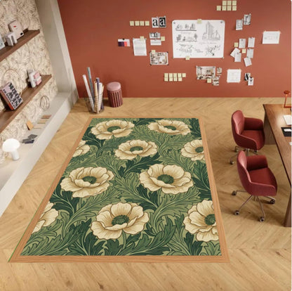 William Morris Flower Garden Rug, Arts & Crafts Style