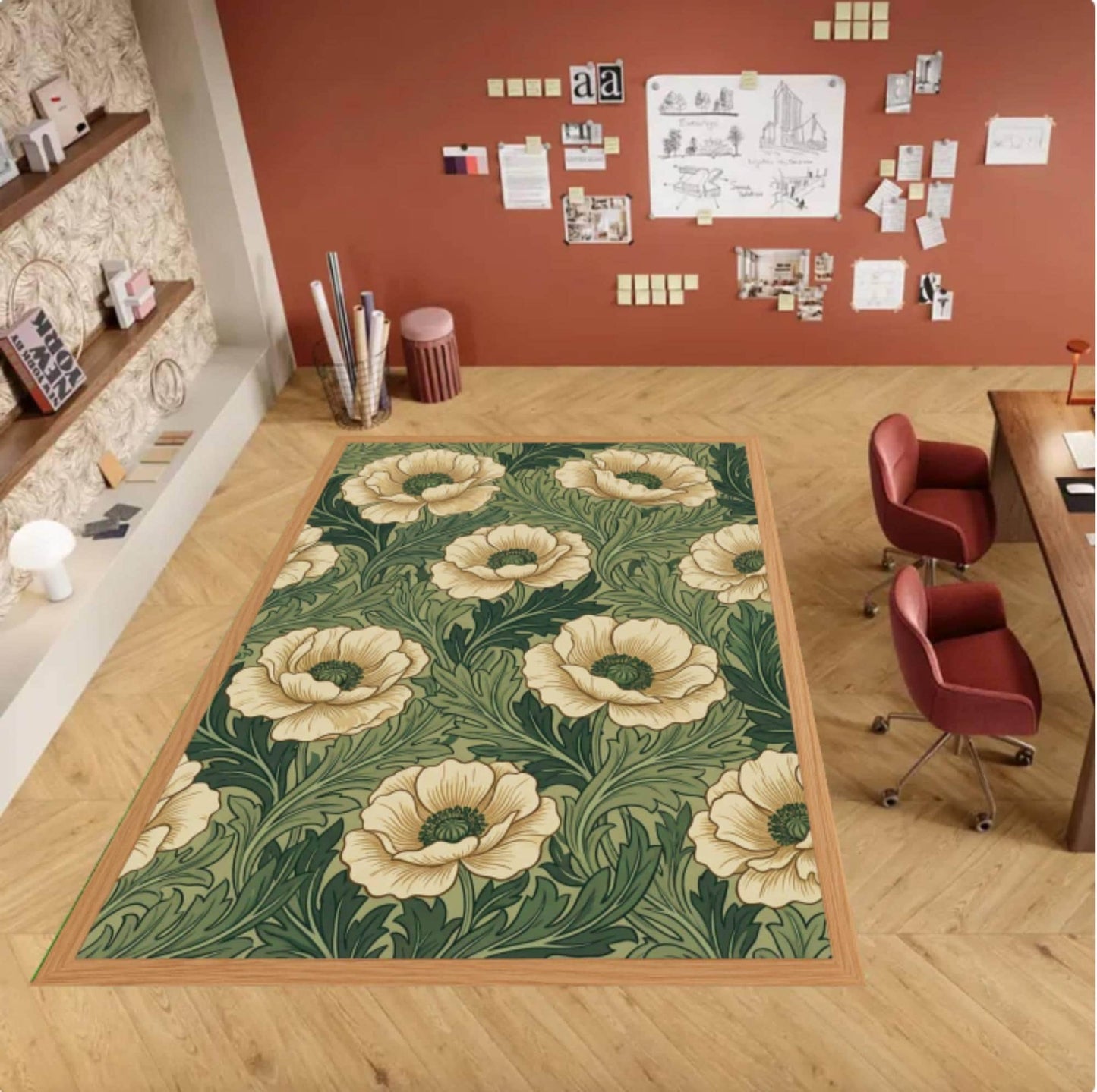 William Morris Big Sunflower Rug Washable Non-Slip