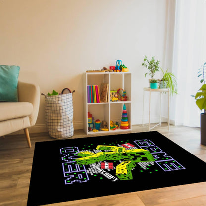 Pixel Monster Game Over Kids Area Rug Washable Non-slip
