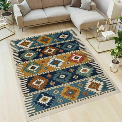 Boho Geometric Rug Washable Southwestern Tribal Rug